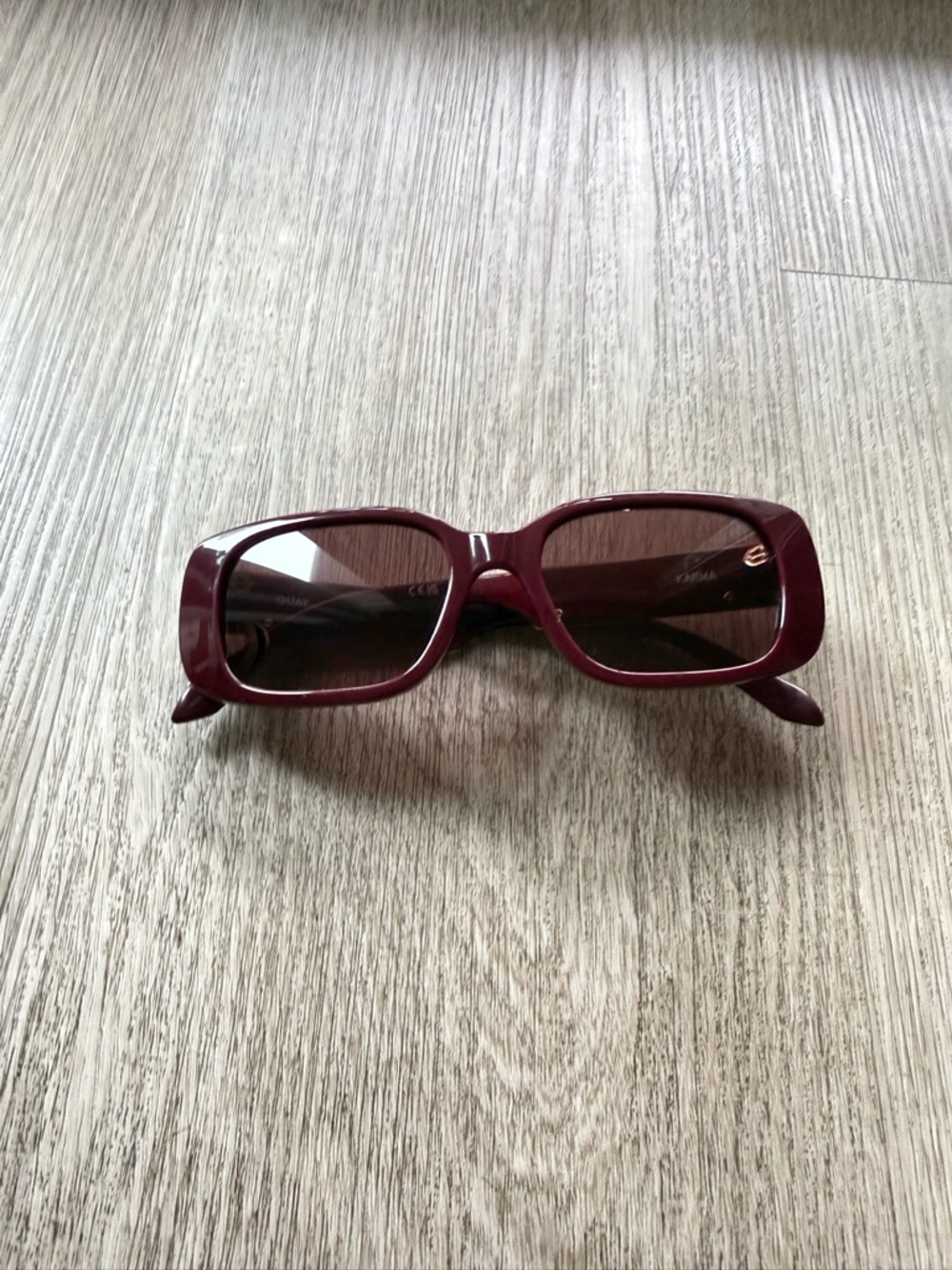 quay australia karma red wine sleek rectangle y2k retro sunglasses eyewear NEW